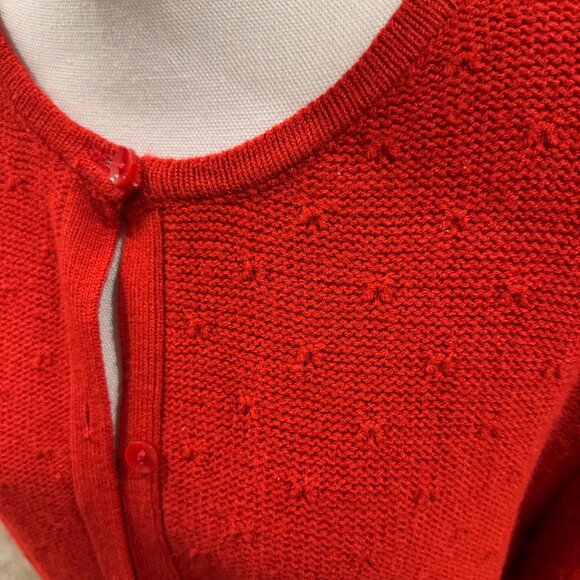 Red Allison Daley button-up cardigan sweater size large - Picture 2 of 3